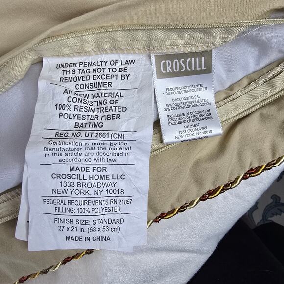 Croscill Bali Tropical Jacquard Woven Standard Pillow Shams - Picture 10 of 10